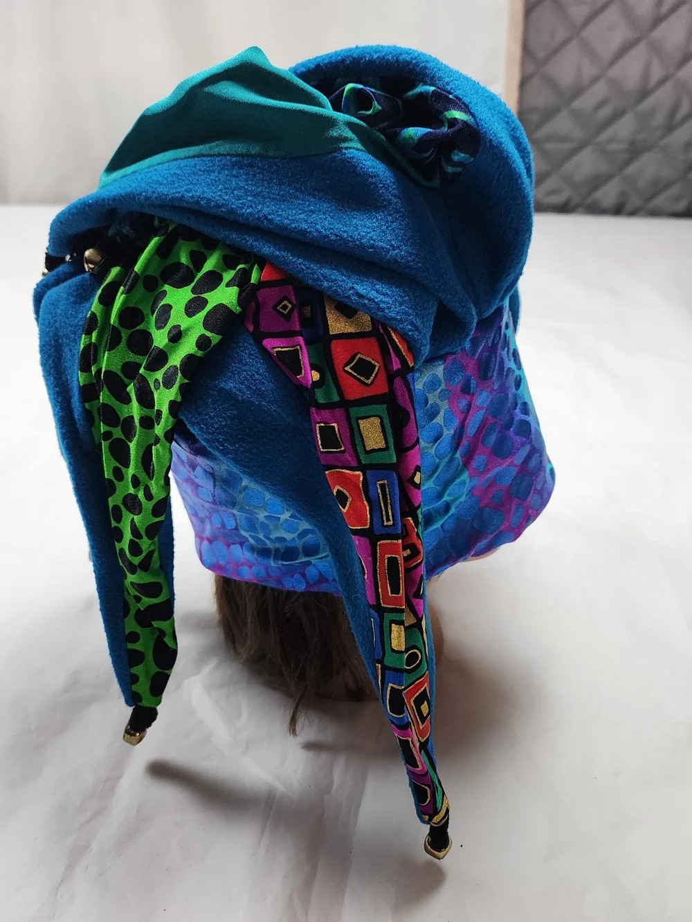 VTG 1990 DIGME JESTER/JOKER BEANIE SKI CAP ECLECTIC MIX OF COLOURS ONE SIZE